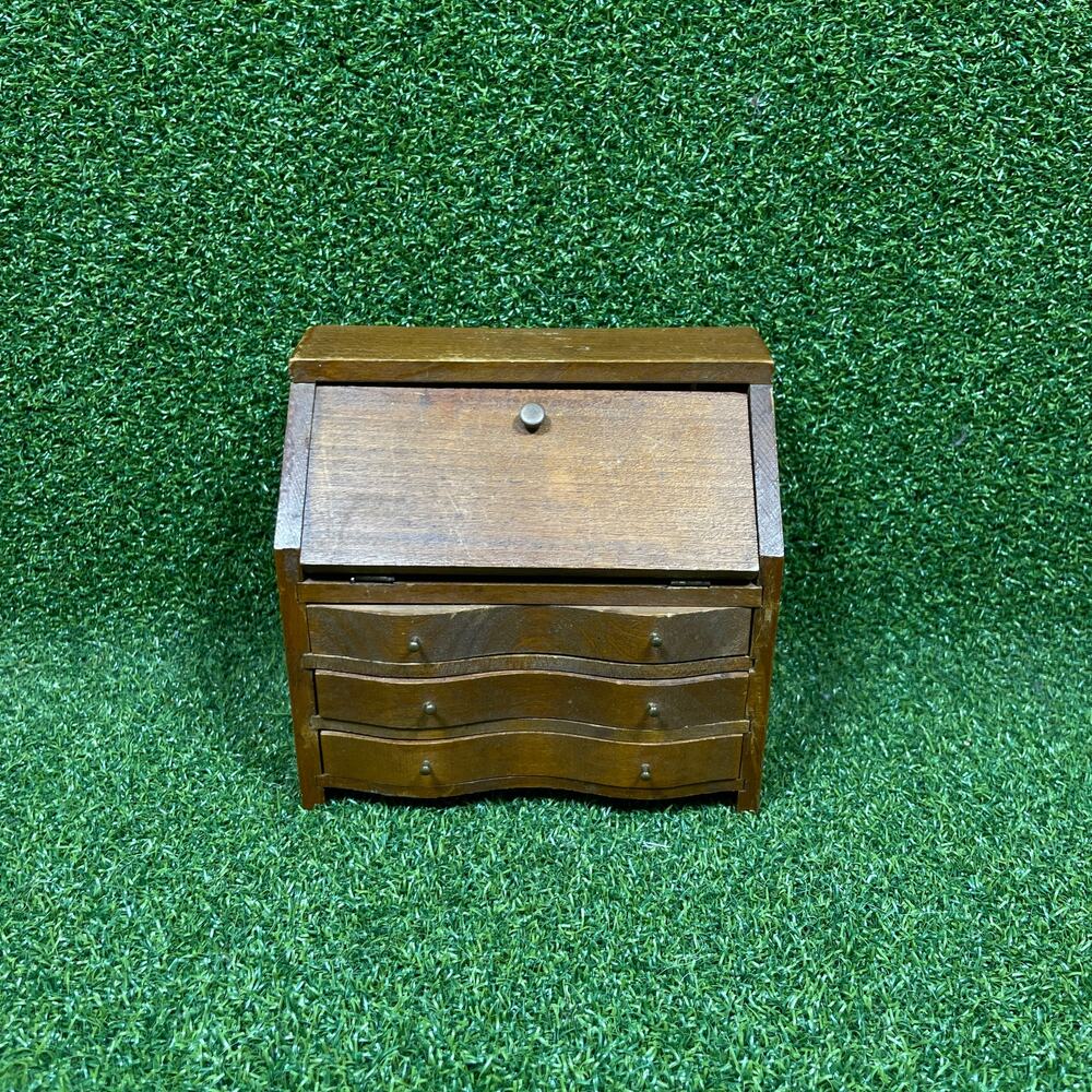Vintage Wooden Japan Slant Front Secretary Desk Dollhouse Miniature